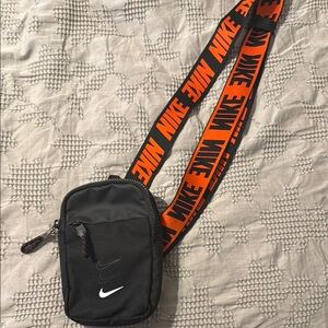 Nike Black and Orange Belt Bag Compact Design
